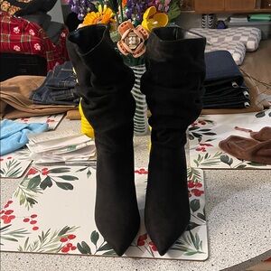 Marc Fisher Black Suede Heeled Boots